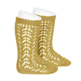 Crochet Knee Socks - Mustard