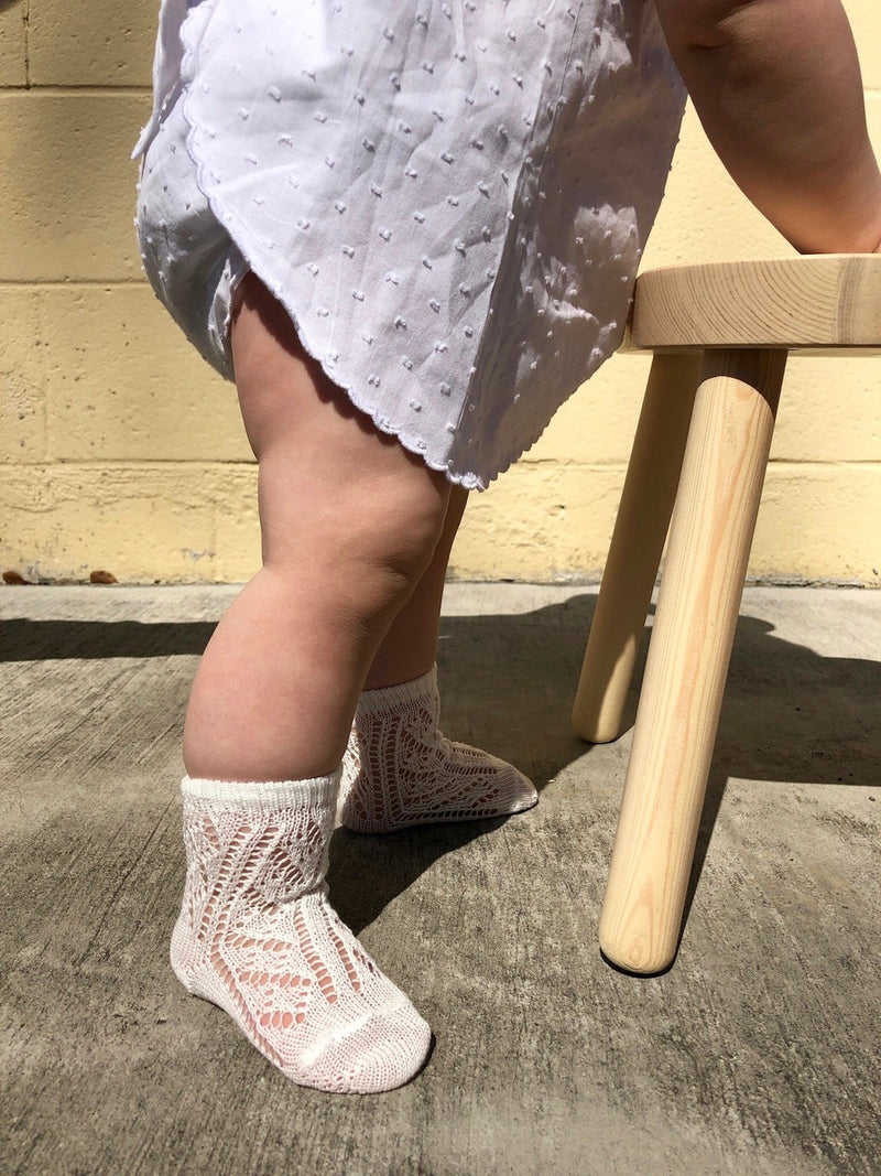 Crochet Ankle Sock - Cream
