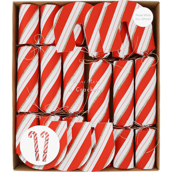 Candy Cane Shape Crackers (x6)