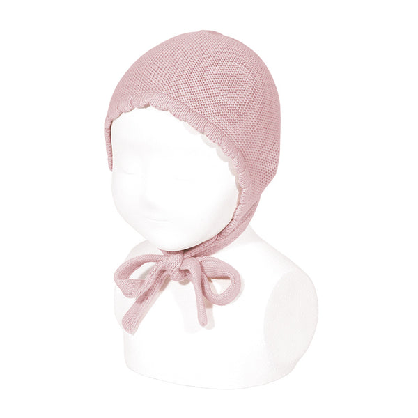 Garter Stitch Bonnet - Pale Pink