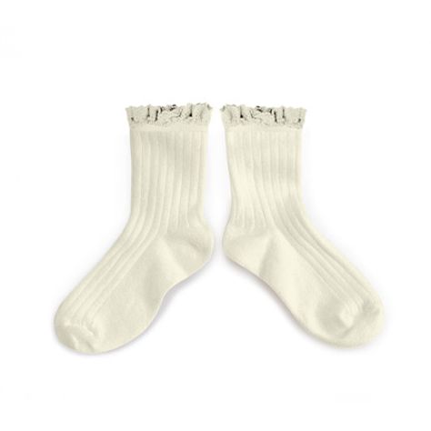 Lili Lace Trim Ankle Socks | Cream
