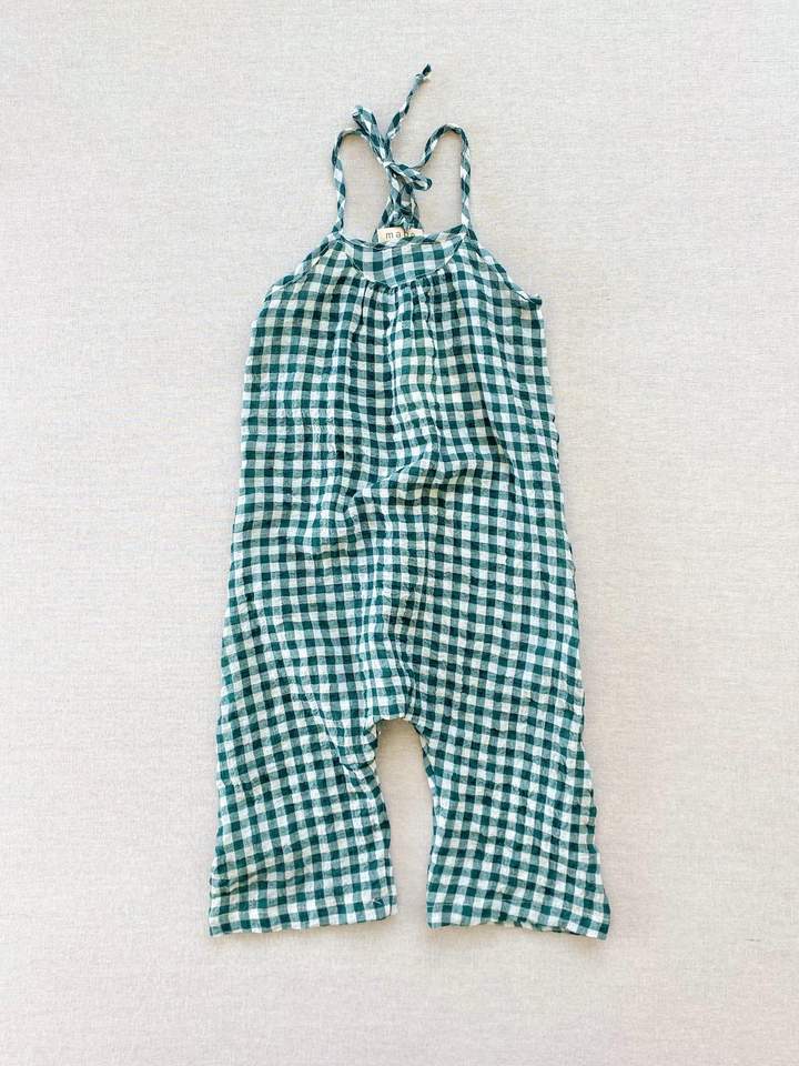 Mila Jumpsuit - Basil Crinkle Gingham