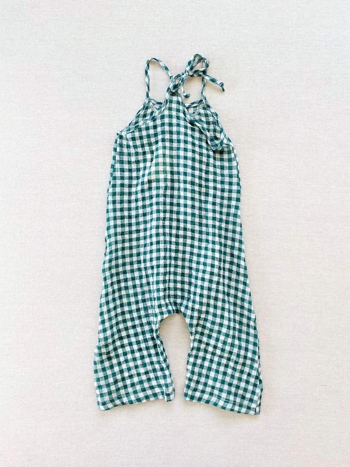 Mila Jumpsuit - Basil Crinkle Gingham