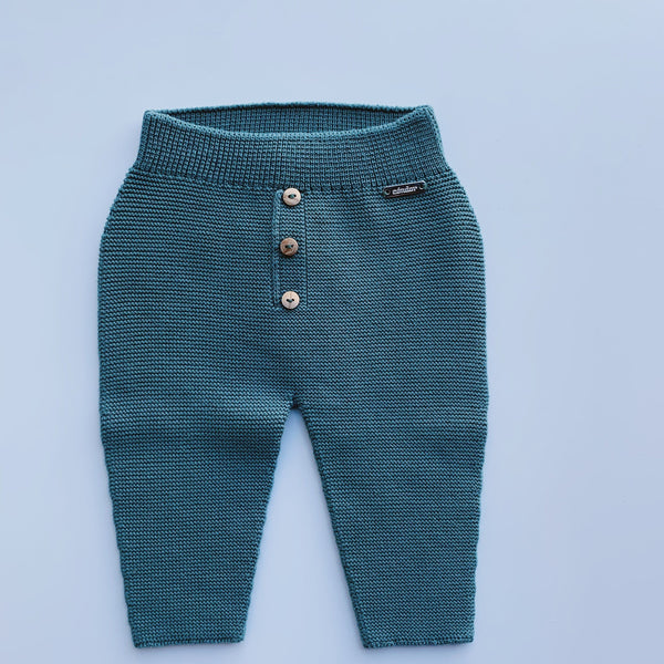 Garter Stitch Buttoned Trousers - Lichen