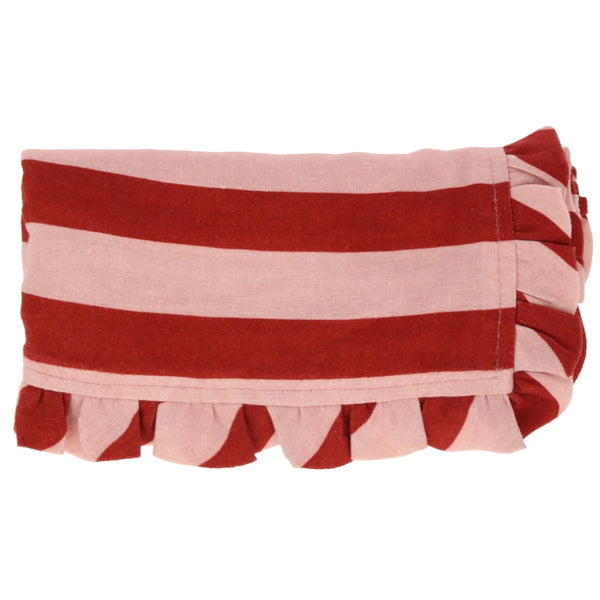 Pink & Red Stripe Ruffle Napkins (x4)