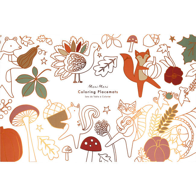 8 Thanksgiving Coloring Placemats