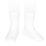 Ribbed Socks - White