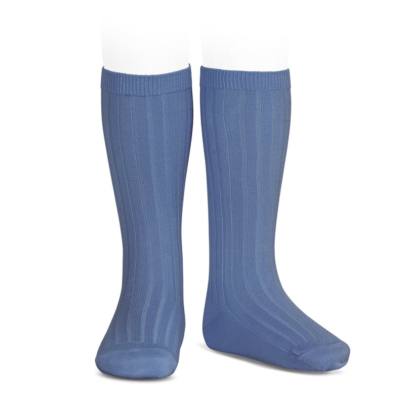 Ribbed Knee Sock - French Blue